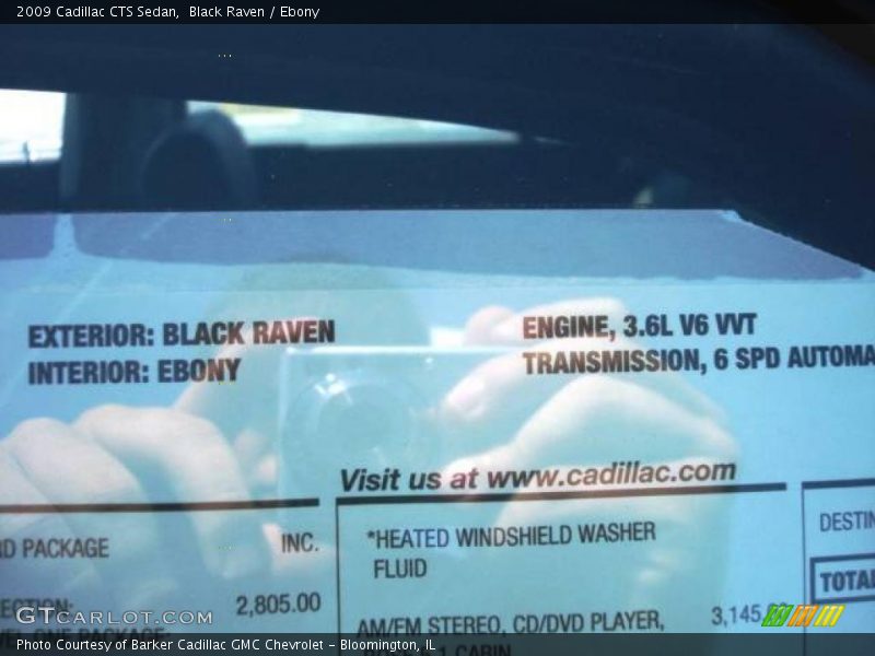 Black Raven / Ebony 2009 Cadillac CTS Sedan
