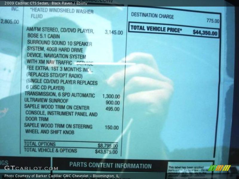 Black Raven / Ebony 2009 Cadillac CTS Sedan