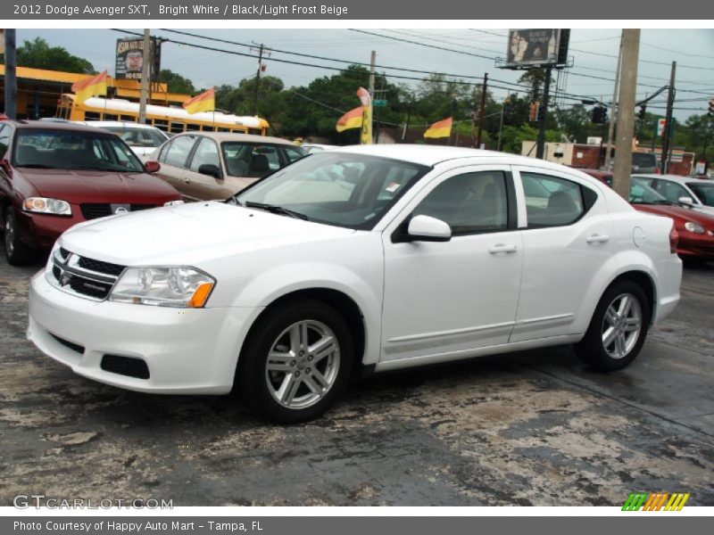 Bright White / Black/Light Frost Beige 2012 Dodge Avenger SXT