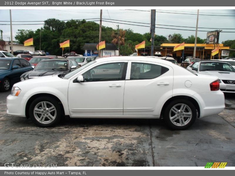 Bright White / Black/Light Frost Beige 2012 Dodge Avenger SXT