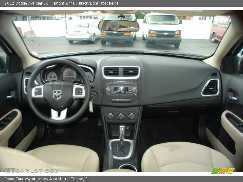 Bright White / Black/Light Frost Beige 2012 Dodge Avenger SXT