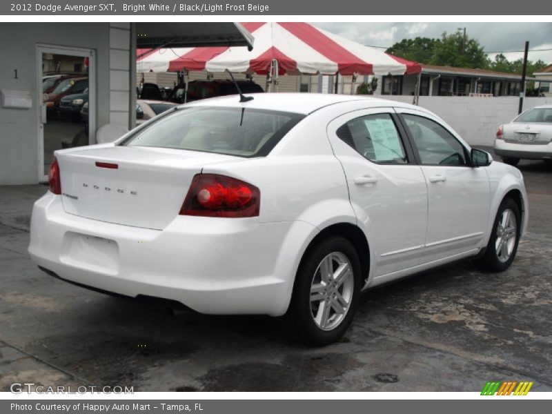 Bright White / Black/Light Frost Beige 2012 Dodge Avenger SXT