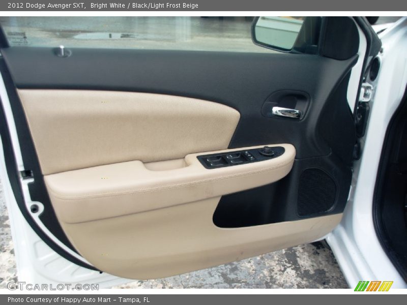 Bright White / Black/Light Frost Beige 2012 Dodge Avenger SXT