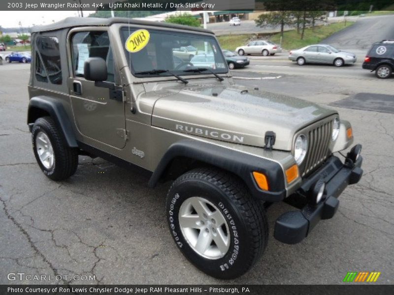 Light Khaki Metallic / Dark Slate Gray 2003 Jeep Wrangler Rubicon 4x4