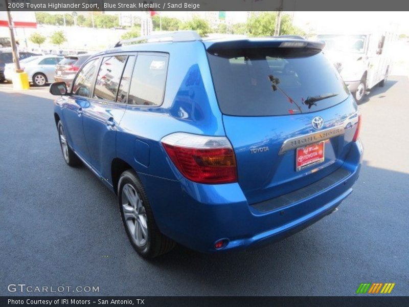 Blue Streak Metallic / Sand Beige 2008 Toyota Highlander Sport
