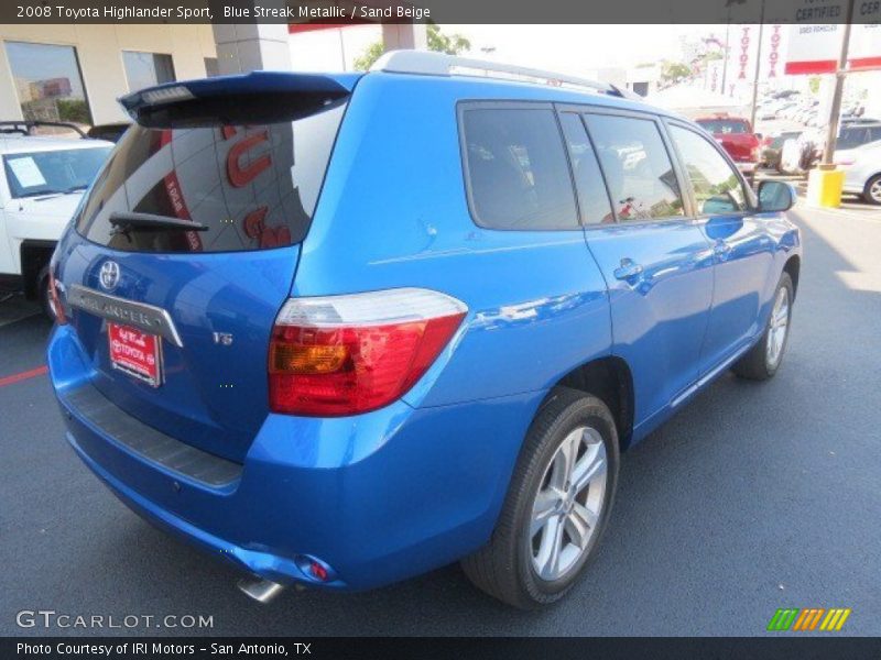 Blue Streak Metallic / Sand Beige 2008 Toyota Highlander Sport