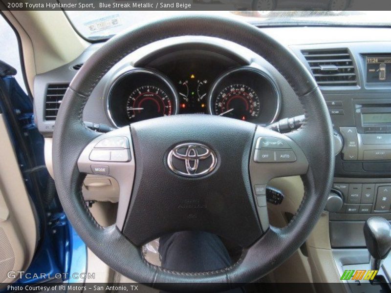 Blue Streak Metallic / Sand Beige 2008 Toyota Highlander Sport