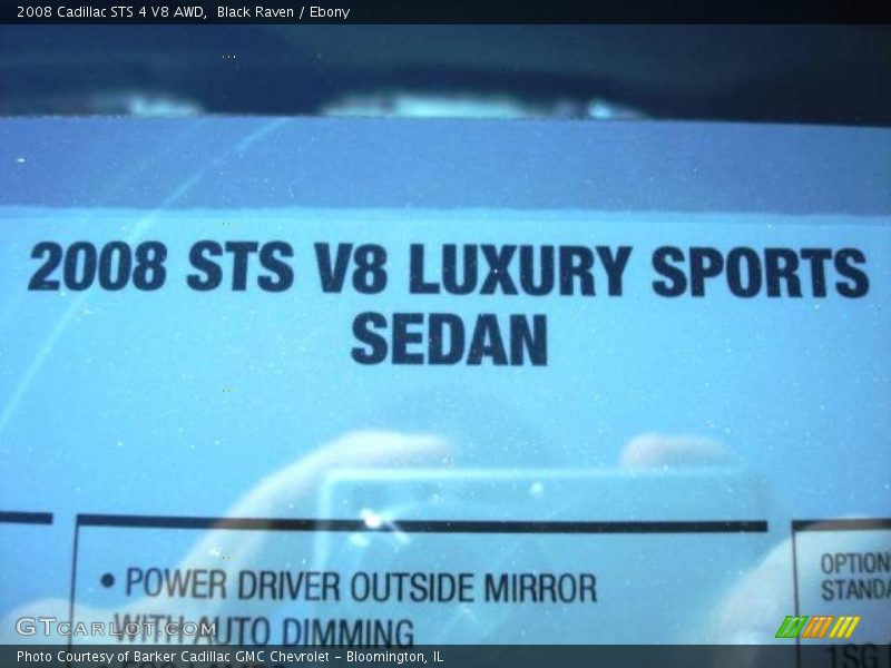 Black Raven / Ebony 2008 Cadillac STS 4 V8 AWD
