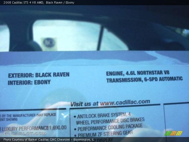 Black Raven / Ebony 2008 Cadillac STS 4 V8 AWD