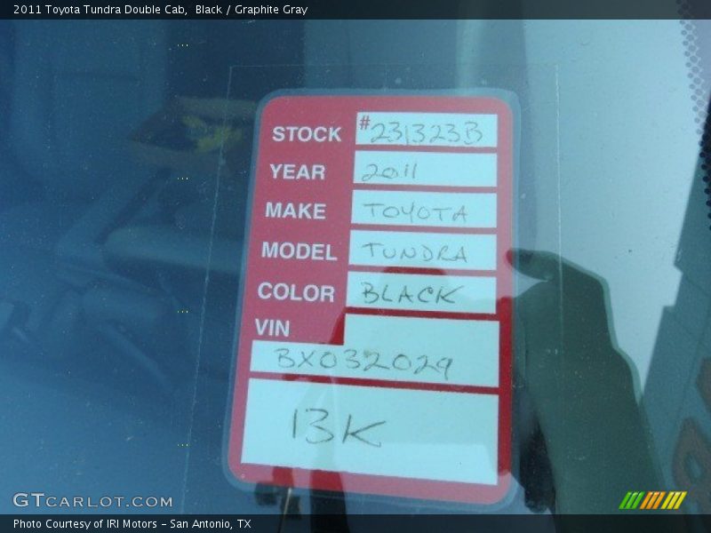 Black / Graphite Gray 2011 Toyota Tundra Double Cab