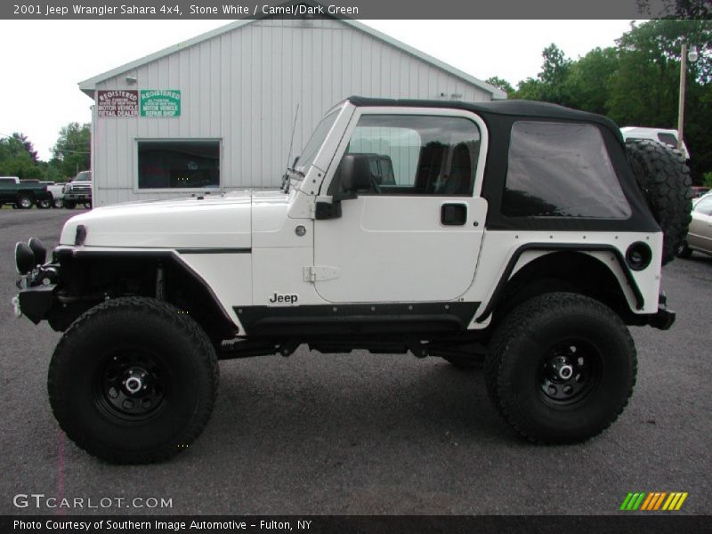 Stone White / Camel/Dark Green 2001 Jeep Wrangler Sahara 4x4