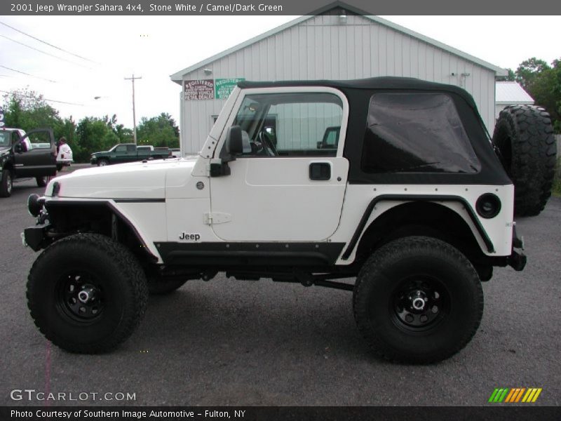 Stone White / Camel/Dark Green 2001 Jeep Wrangler Sahara 4x4