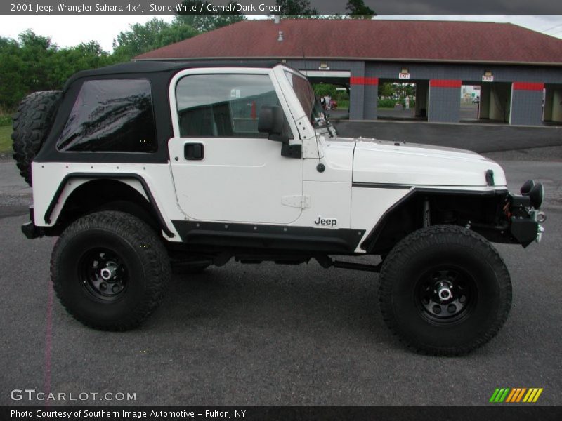 Stone White / Camel/Dark Green 2001 Jeep Wrangler Sahara 4x4
