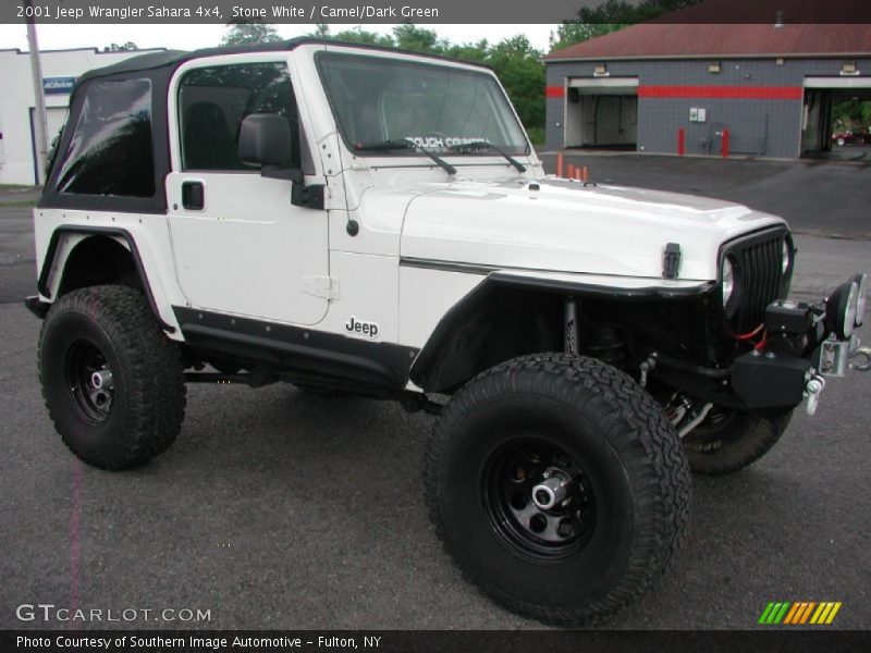 Stone White / Camel/Dark Green 2001 Jeep Wrangler Sahara 4x4