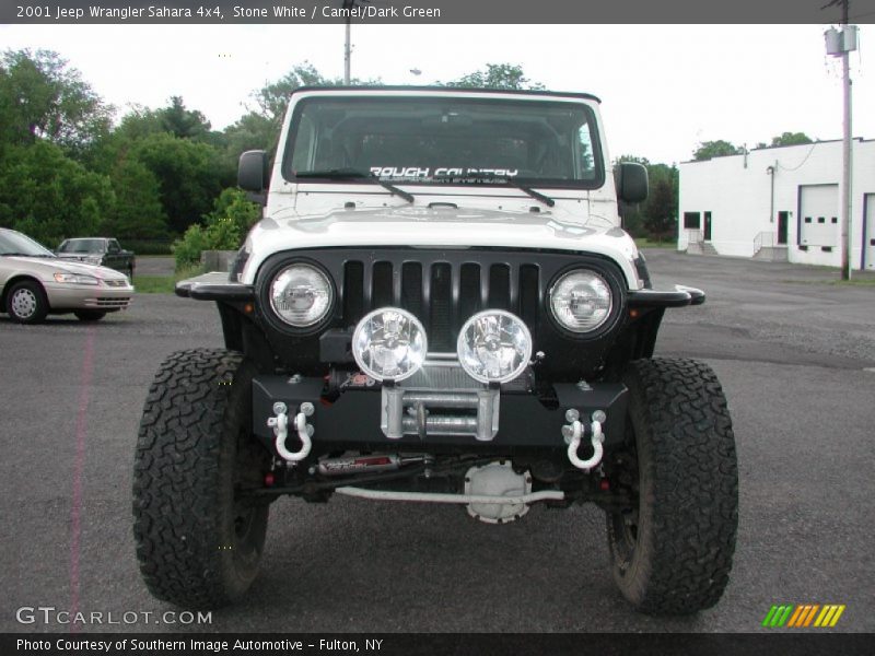 Stone White / Camel/Dark Green 2001 Jeep Wrangler Sahara 4x4