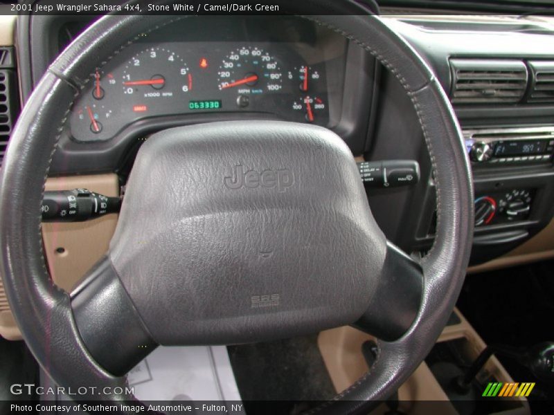 Stone White / Camel/Dark Green 2001 Jeep Wrangler Sahara 4x4