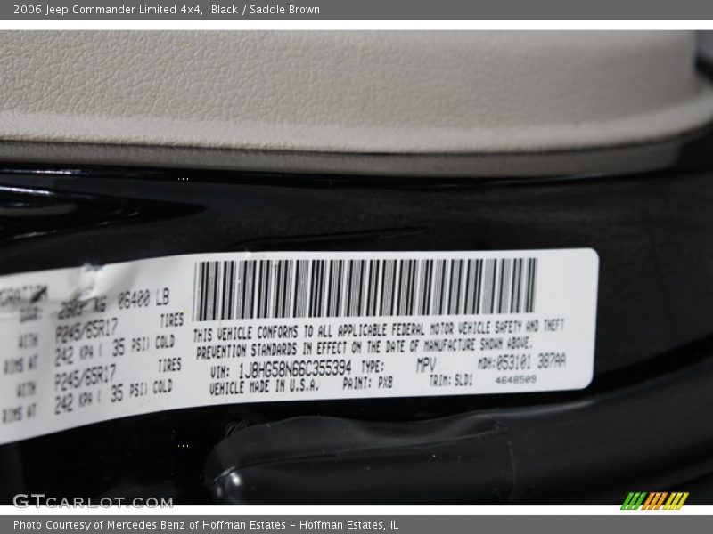 Black / Saddle Brown 2006 Jeep Commander Limited 4x4