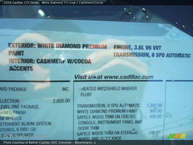 White Diamond Tri-Coat / Cashmere/Cocoa 2009 Cadillac CTS Sedan