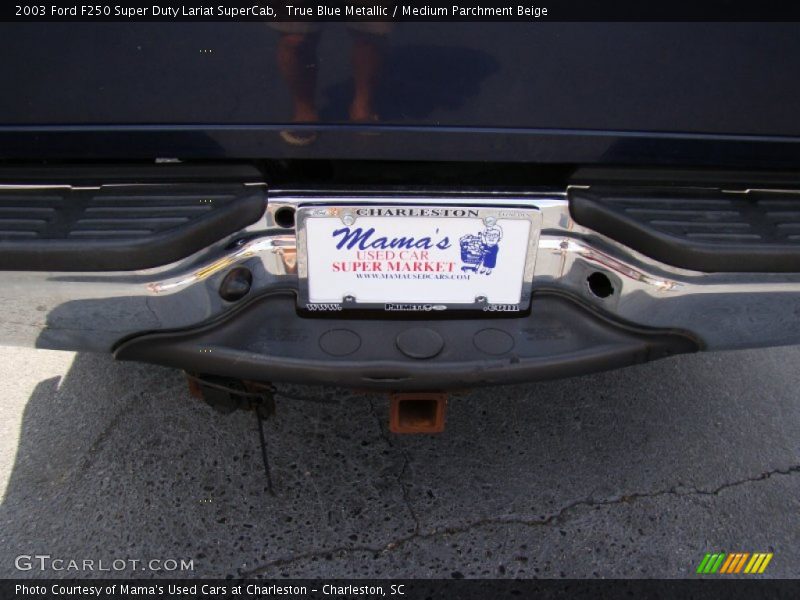 True Blue Metallic / Medium Parchment Beige 2003 Ford F250 Super Duty Lariat SuperCab