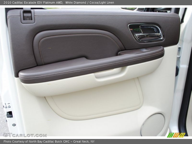 White Diamond / Cocoa/Light Linen 2010 Cadillac Escalade ESV Platinum AWD