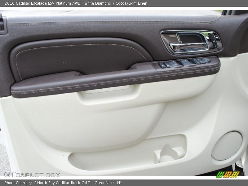 White Diamond / Cocoa/Light Linen 2010 Cadillac Escalade ESV Platinum AWD