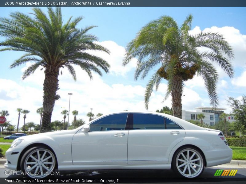 Arctic White / Cashmere/Savanna 2008 Mercedes-Benz S 550 Sedan