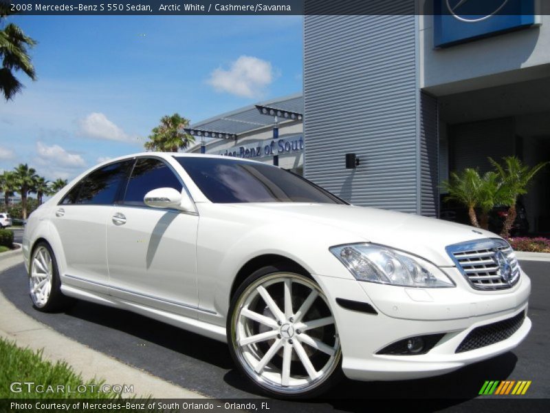 Arctic White / Cashmere/Savanna 2008 Mercedes-Benz S 550 Sedan