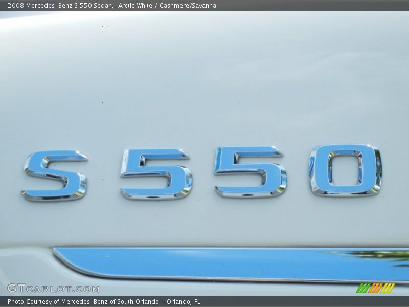 Arctic White / Cashmere/Savanna 2008 Mercedes-Benz S 550 Sedan