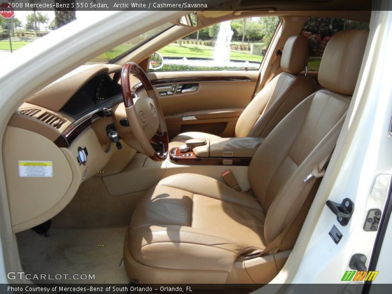 Arctic White / Cashmere/Savanna 2008 Mercedes-Benz S 550 Sedan