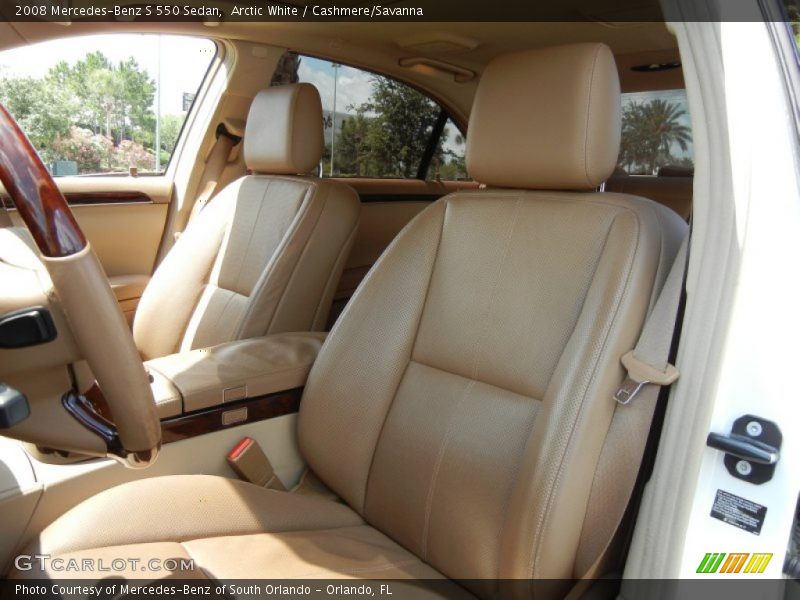 Arctic White / Cashmere/Savanna 2008 Mercedes-Benz S 550 Sedan