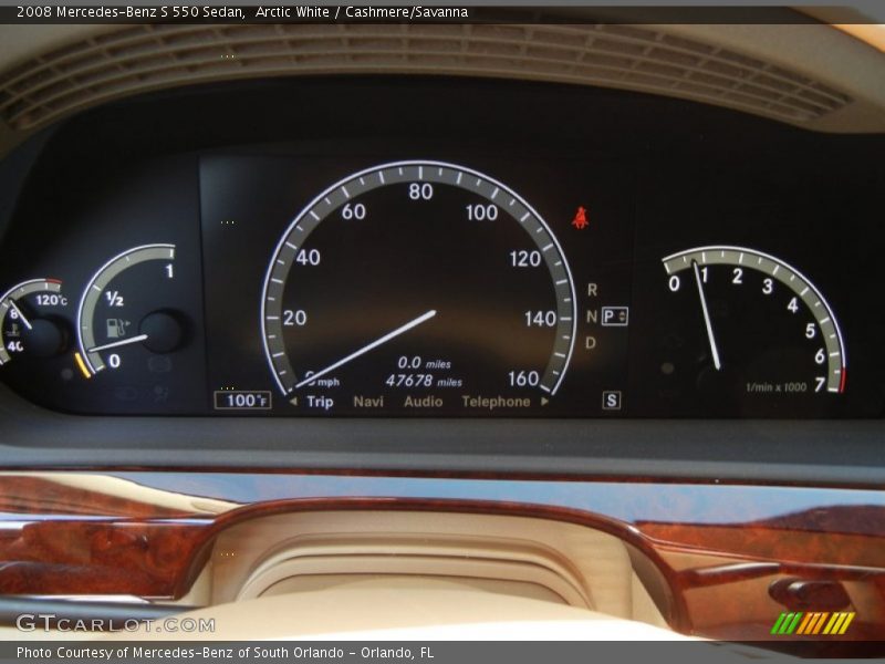 Arctic White / Cashmere/Savanna 2008 Mercedes-Benz S 550 Sedan