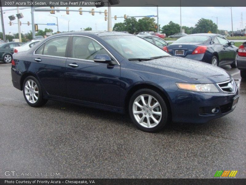 Royal Blue Pearl / Parchment 2007 Acura TSX Sedan