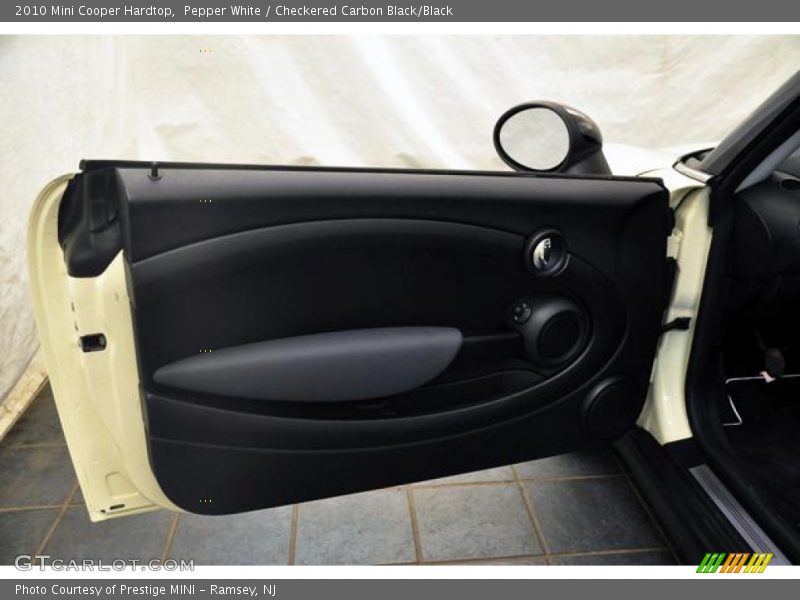 Pepper White / Checkered Carbon Black/Black 2010 Mini Cooper Hardtop