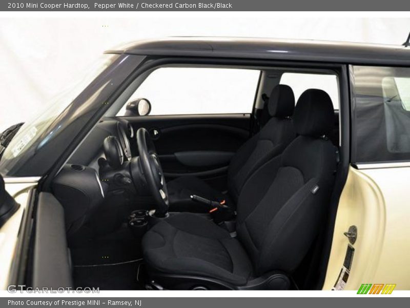 Pepper White / Checkered Carbon Black/Black 2010 Mini Cooper Hardtop