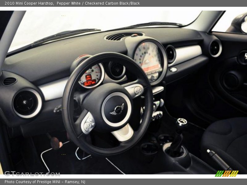 Pepper White / Checkered Carbon Black/Black 2010 Mini Cooper Hardtop