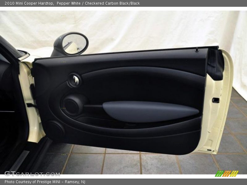 Pepper White / Checkered Carbon Black/Black 2010 Mini Cooper Hardtop