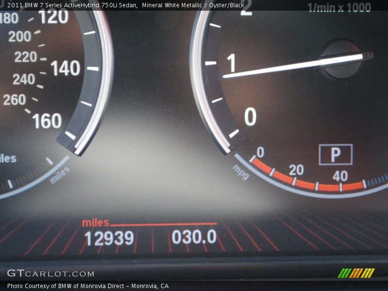 Mineral White Metallic / Oyster/Black 2011 BMW 7 Series ActiveHybrid 750Li Sedan