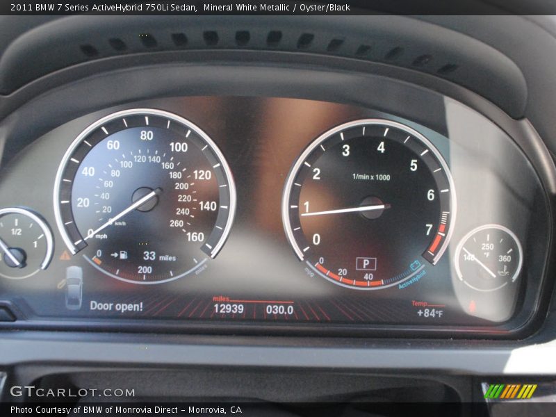  2011 7 Series ActiveHybrid 750Li Sedan ActiveHybrid 750Li Sedan Gauges