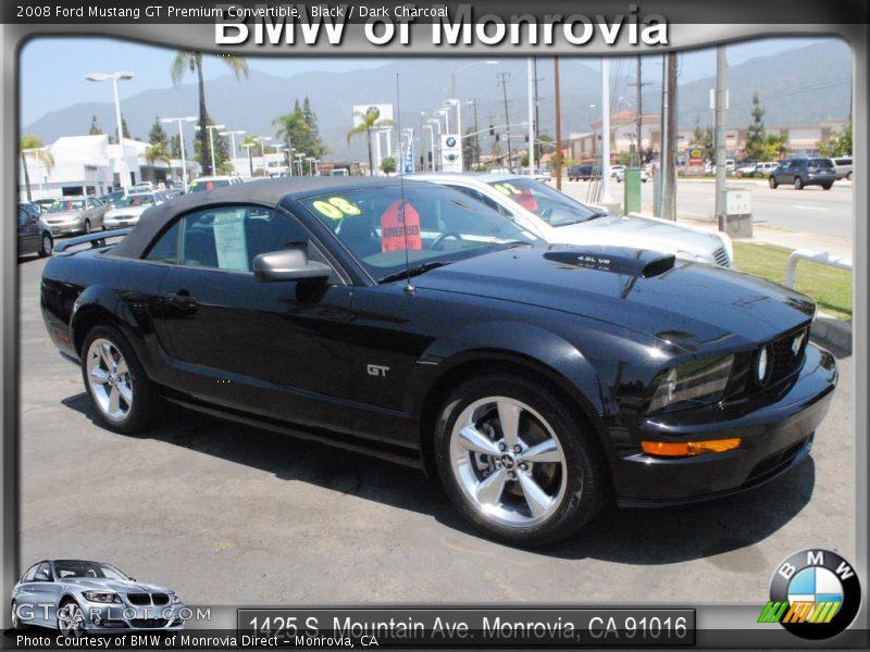 Black / Dark Charcoal 2008 Ford Mustang GT Premium Convertible