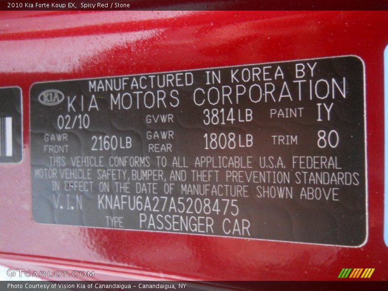 Spicy Red / Stone 2010 Kia Forte Koup EX