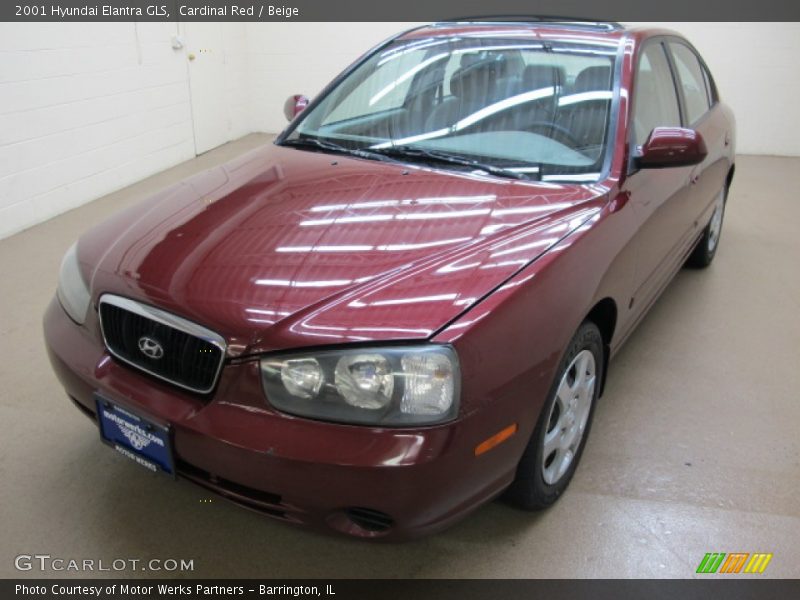 Cardinal Red / Beige 2001 Hyundai Elantra GLS