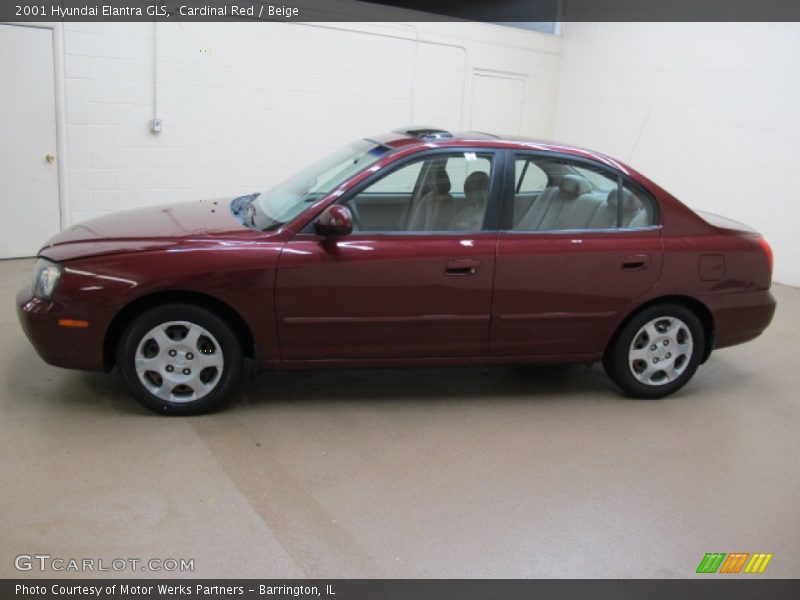 Cardinal Red / Beige 2001 Hyundai Elantra GLS