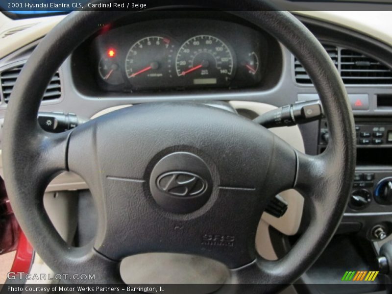 Cardinal Red / Beige 2001 Hyundai Elantra GLS