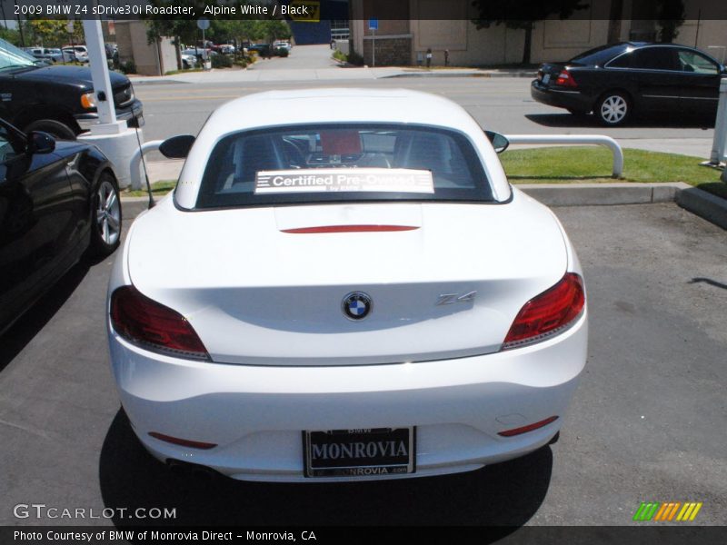 Alpine White / Black 2009 BMW Z4 sDrive30i Roadster