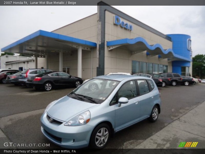 Lunar Mist Blue Metallic / Beige 2007 Honda Fit