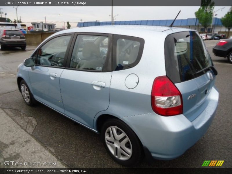 Lunar Mist Blue Metallic / Beige 2007 Honda Fit