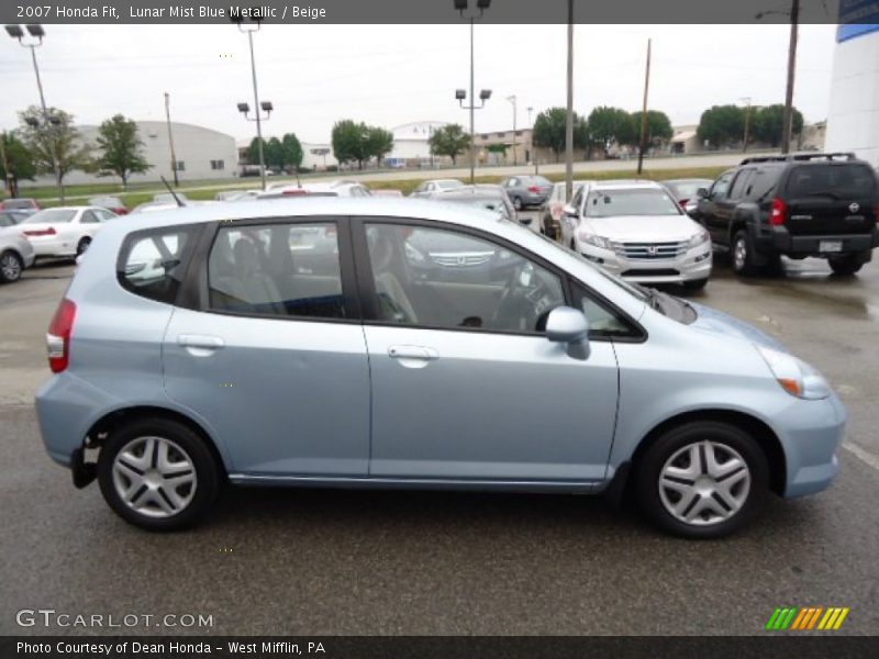 Lunar Mist Blue Metallic / Beige 2007 Honda Fit