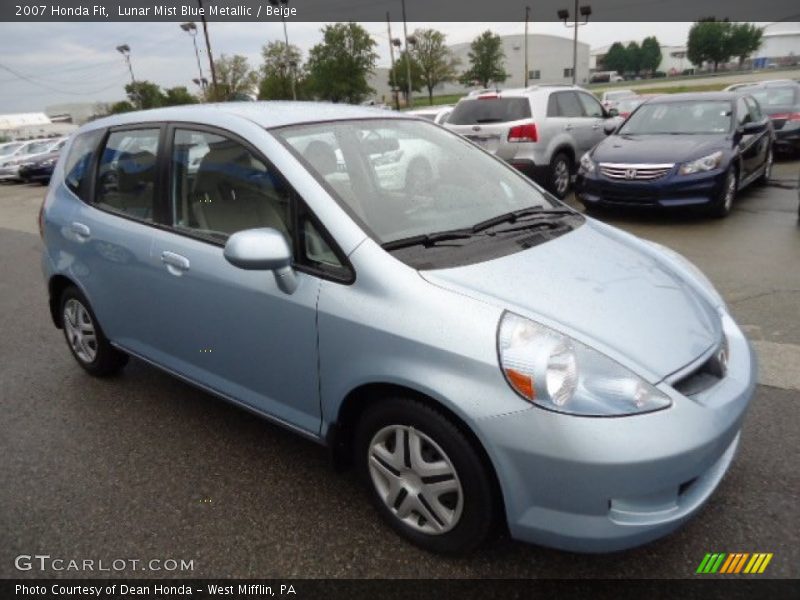 Lunar Mist Blue Metallic / Beige 2007 Honda Fit