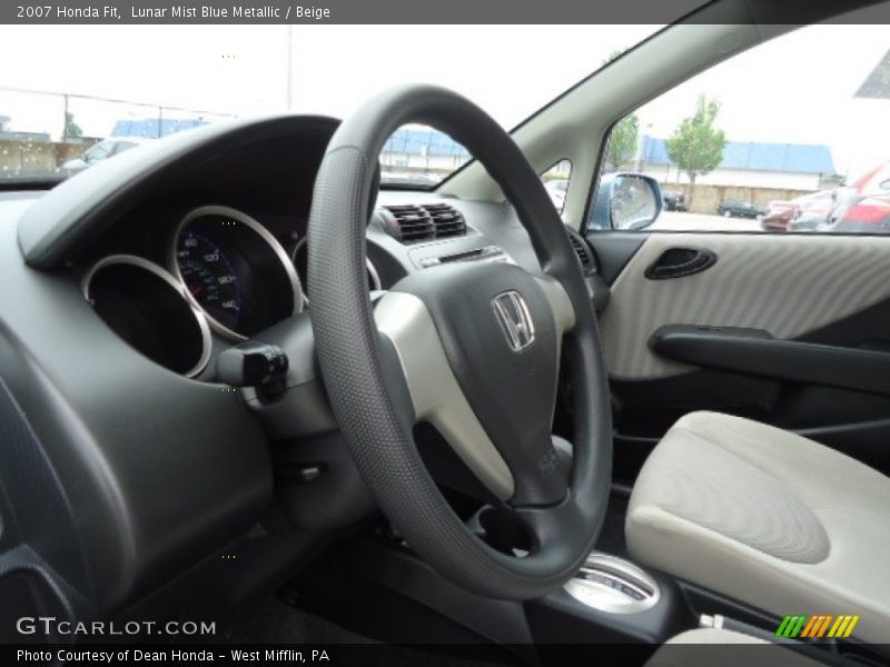 Lunar Mist Blue Metallic / Beige 2007 Honda Fit