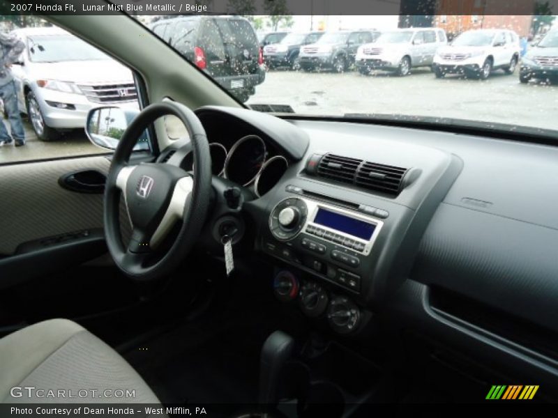 Lunar Mist Blue Metallic / Beige 2007 Honda Fit